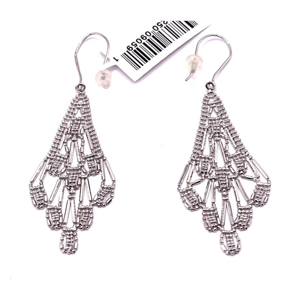 925 Sterling Silver Beaded Drop Dangle Chandelier Earrings